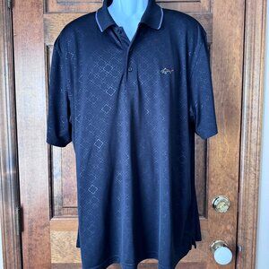 #3 Greg Norman for Tasso Elba Black w/Black Squares Golf Shirt XX-Large